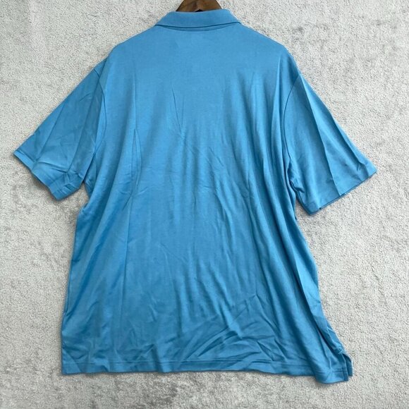 NWOT Lands' End Men's XXL Traditional Fit Blue Polo Shirt Cotton Blend - Picture 3 of 8